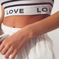 Striped Cropped Top with Love Text in White - Szua Store