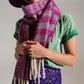 Q2 Stripy Chunky Scarf in Lilac and Purple