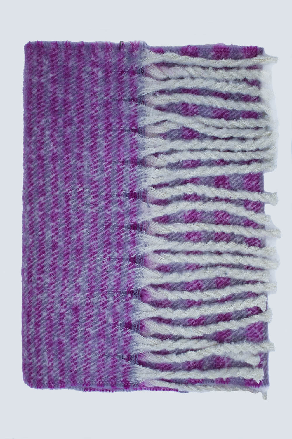 Stripy Chunky Scarf in Lilac and Purple - Szua Store