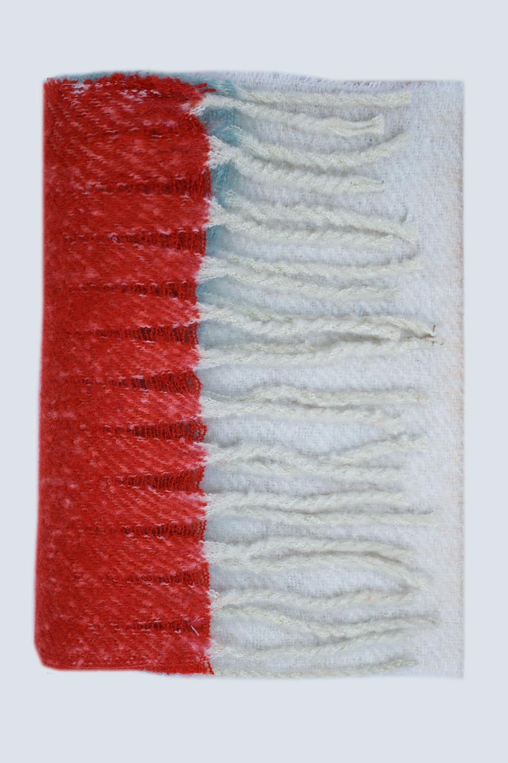 Q2 Stripy Chunky Scarf in Red White and Blue