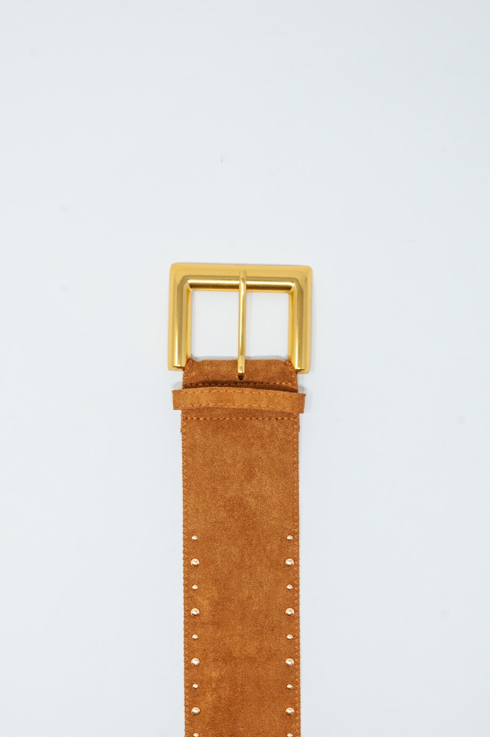 Suede square buckle waist and hip belt in camel Szua Store