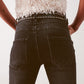 Super high waist skinny jeans in washed black Szua Store