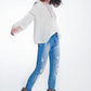 super skinny jeans in vintage mid wash blue with heavy rips Szua Store