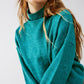 Super soft high neck sweater in light green Szua Store