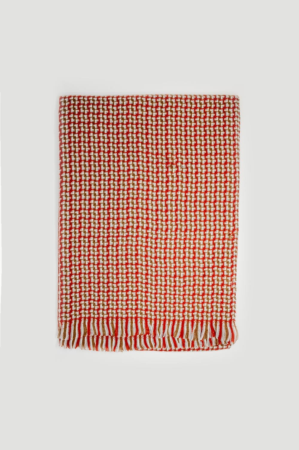 Super soft red scarf with geometric print Szua Store