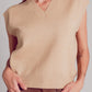 Super soft v neck vest in beige Szua Store