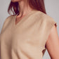 Super soft v neck vest in beige Szua Store