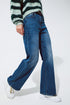 Q2 Super Straight Leg basic Jeans In Mid Wash