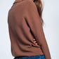 sweater with chevron detail in brown Szua Store