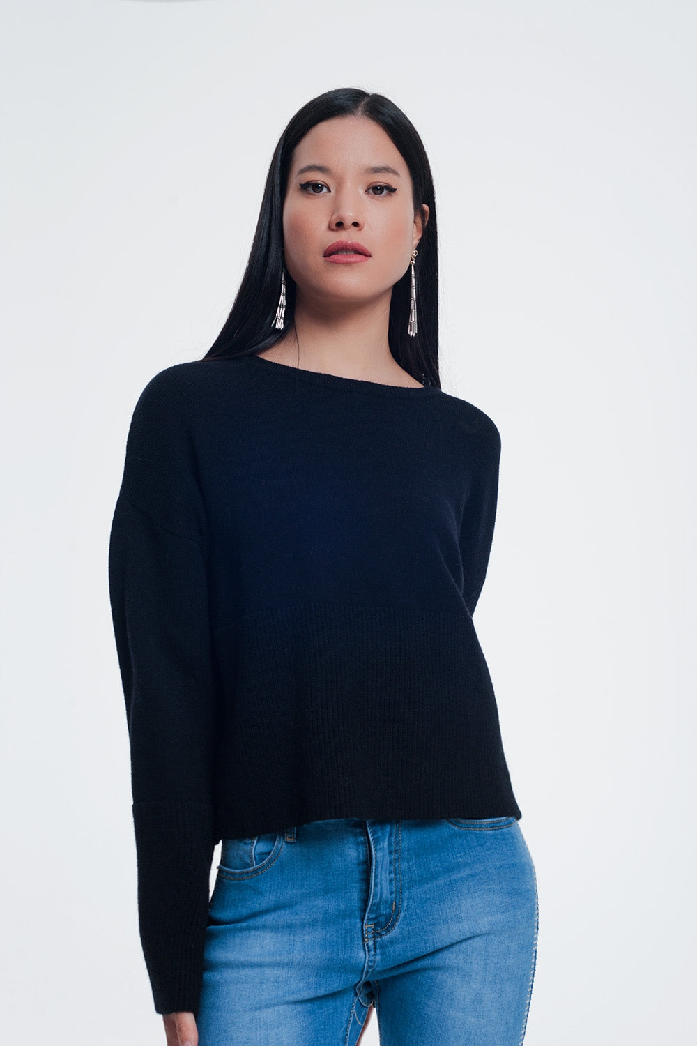 sweater with long sleeves in black Szua Store