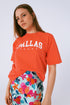 Q2 T Shirt with Dallas Texas Text in Orange