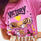 T-Shirt with Victory text in Pink - Szua Store