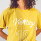 T-Shirt with Vintage 18 Text in yellow - Szua Store