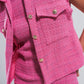 Tailored suit waistcoat in pink boucle Szua Store