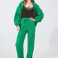 Textured Loose Fit Pants in Green - Szua Store