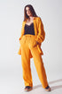 Textured Loose Fit Pants in Orange - Szua Store