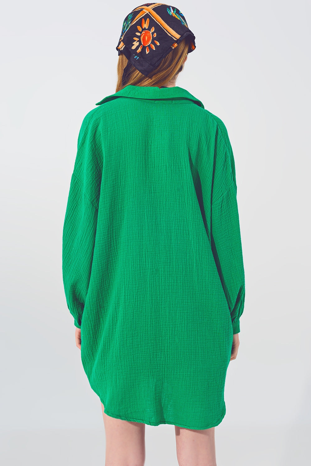 Textured Loose Fit Shirt in Green - Szua Store