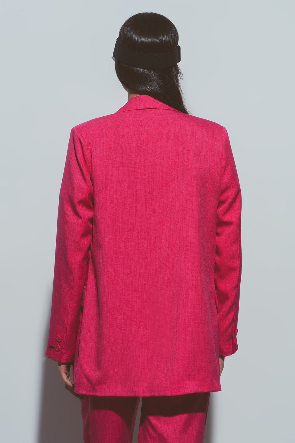 Textured Oversized Blazer in Pink - Szua Store