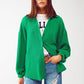 Textured Shirt With Balloon Sleeves in Green - Szua Store