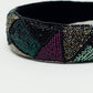 Thick Embroidered Headband in Cool Colors