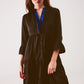 Tiered smock mini dress in black Szua Store