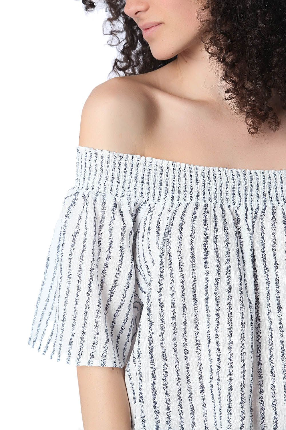 Navy boho off the shoulder top - Szua Store