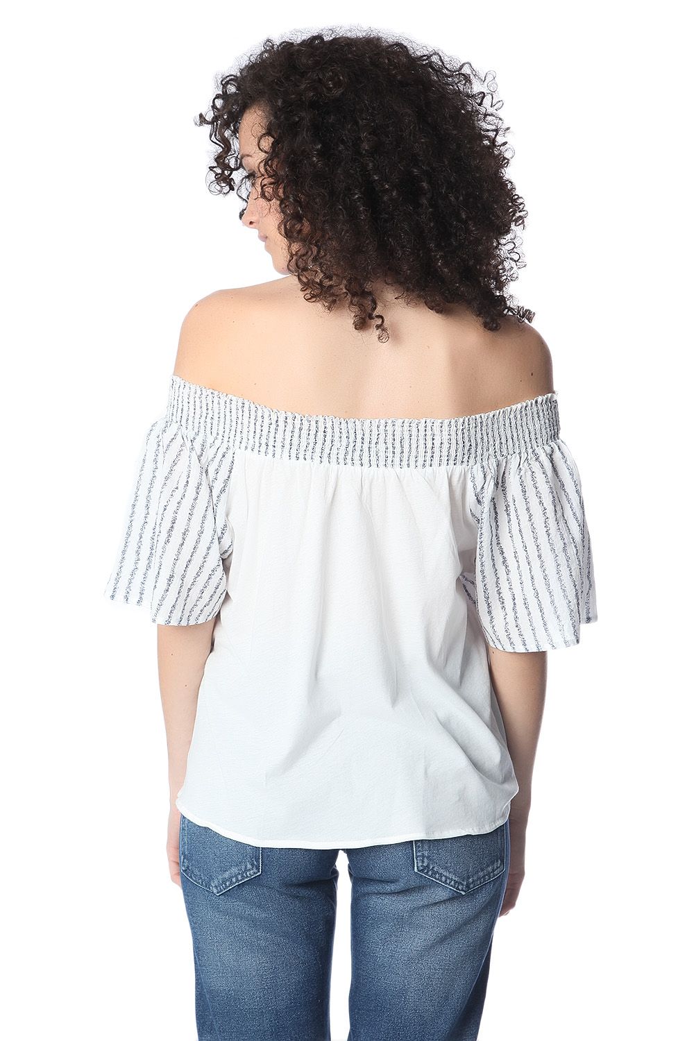 Navy boho off the shoulder top - Szua Store