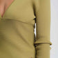 v neck ribbed sweater in green Szua Store
