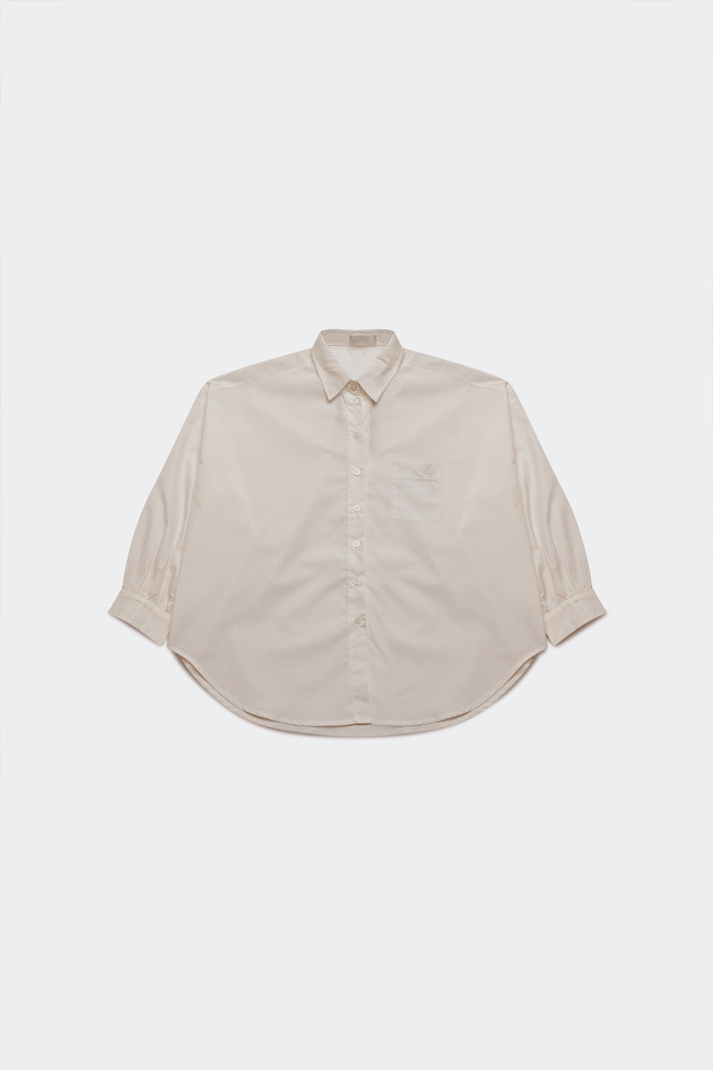Volume sleeve poplin shirt in cream - Szua Store