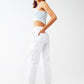 White cargo pants with elasticated waist and hem - Szua Store
