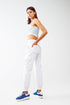 White cargo pants with elasticated waist and hem - Szua Store