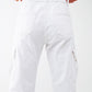 White cargo pants with elasticated waist and hem - Szua Store