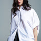 Q2 White oversized blouse with short sleeves