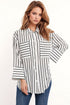 Q2 White shirt with black stripes and chest pockets