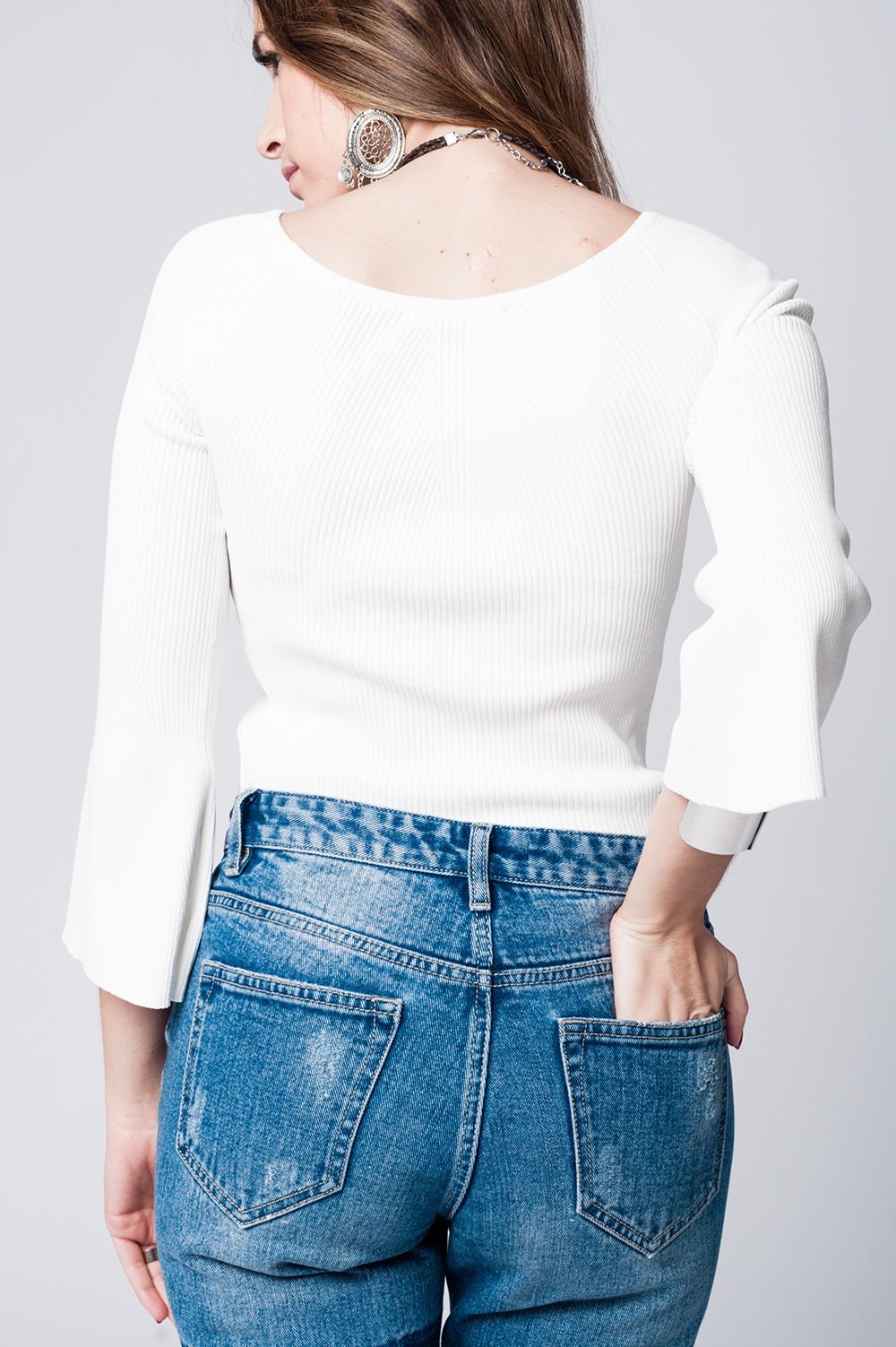 White textured knitted sweater Szua Store