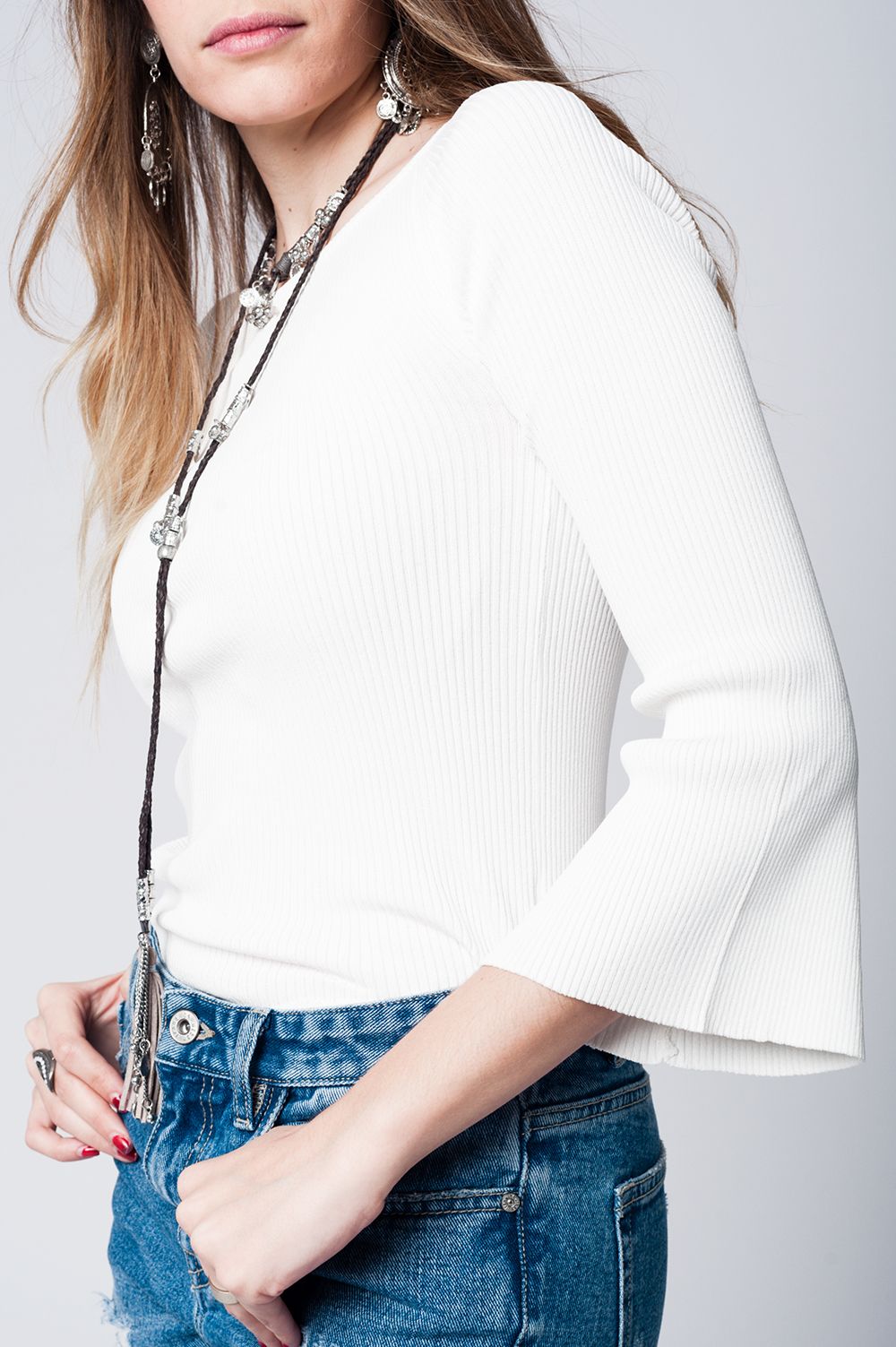 White textured knitted sweater Szua Store