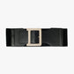 Q2 Wide elastic black belt with rhinestone details