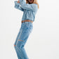 Wide leg jean with knee rips washed blue Szua Store
