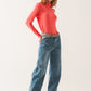 Wide leg jeans in midstone washed - Szua Store