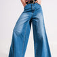 Wide leg jeans in midwash blue Szua Store