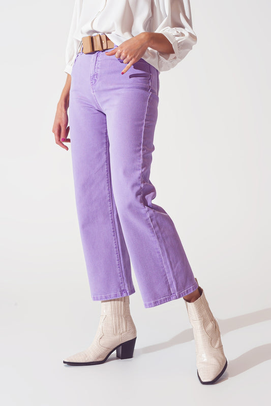 Q2 Wide leg jeans in purple