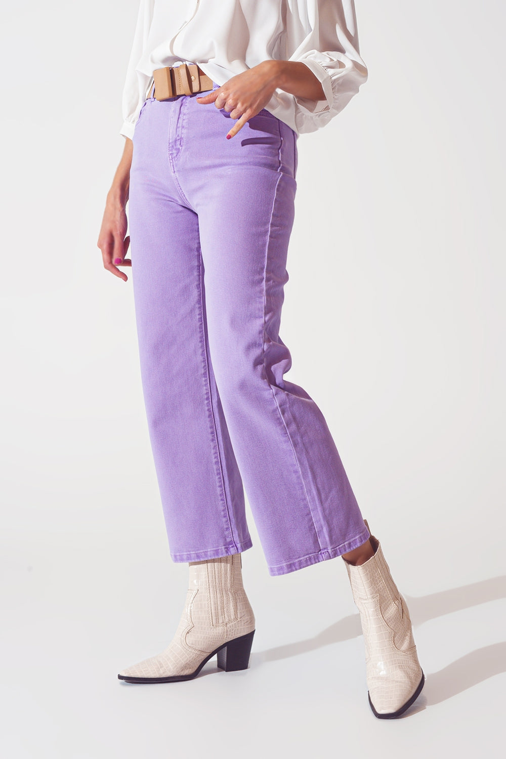 Q2 Wide leg jeans in purple