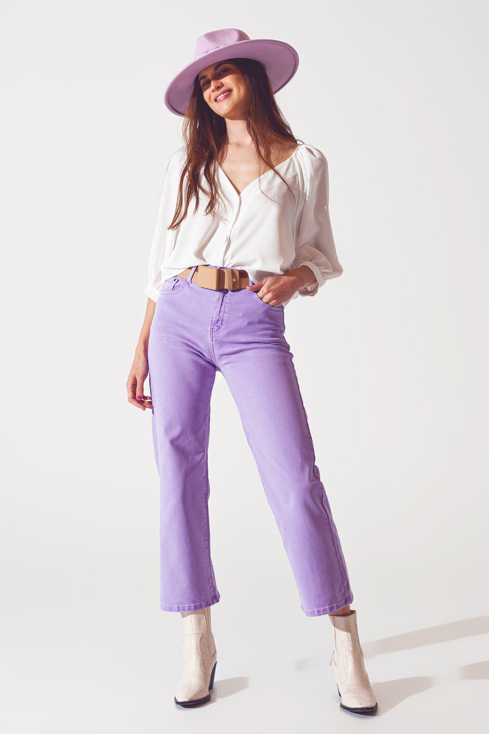 Wide leg jeans in purple - Szua Store