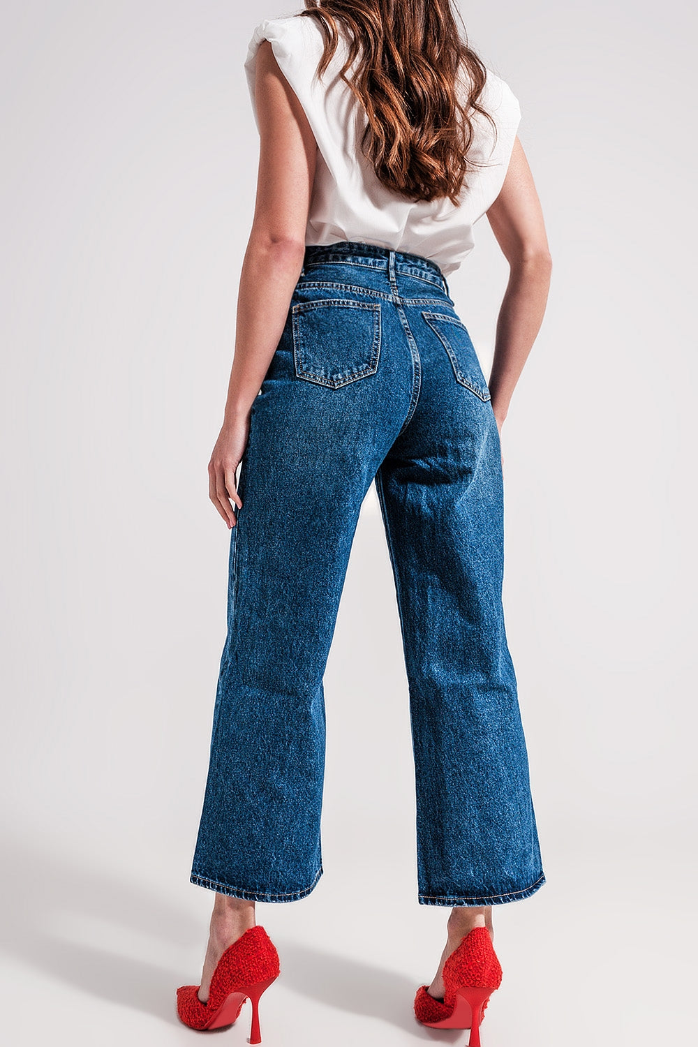 Wide leg jeans with exposed buttons Szua Store