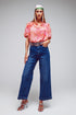 Wide Leg Jeans With Hem Detail in Mid Wash - Szua Store