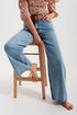 Wide leg jeans with high waist in light blue Szua Store