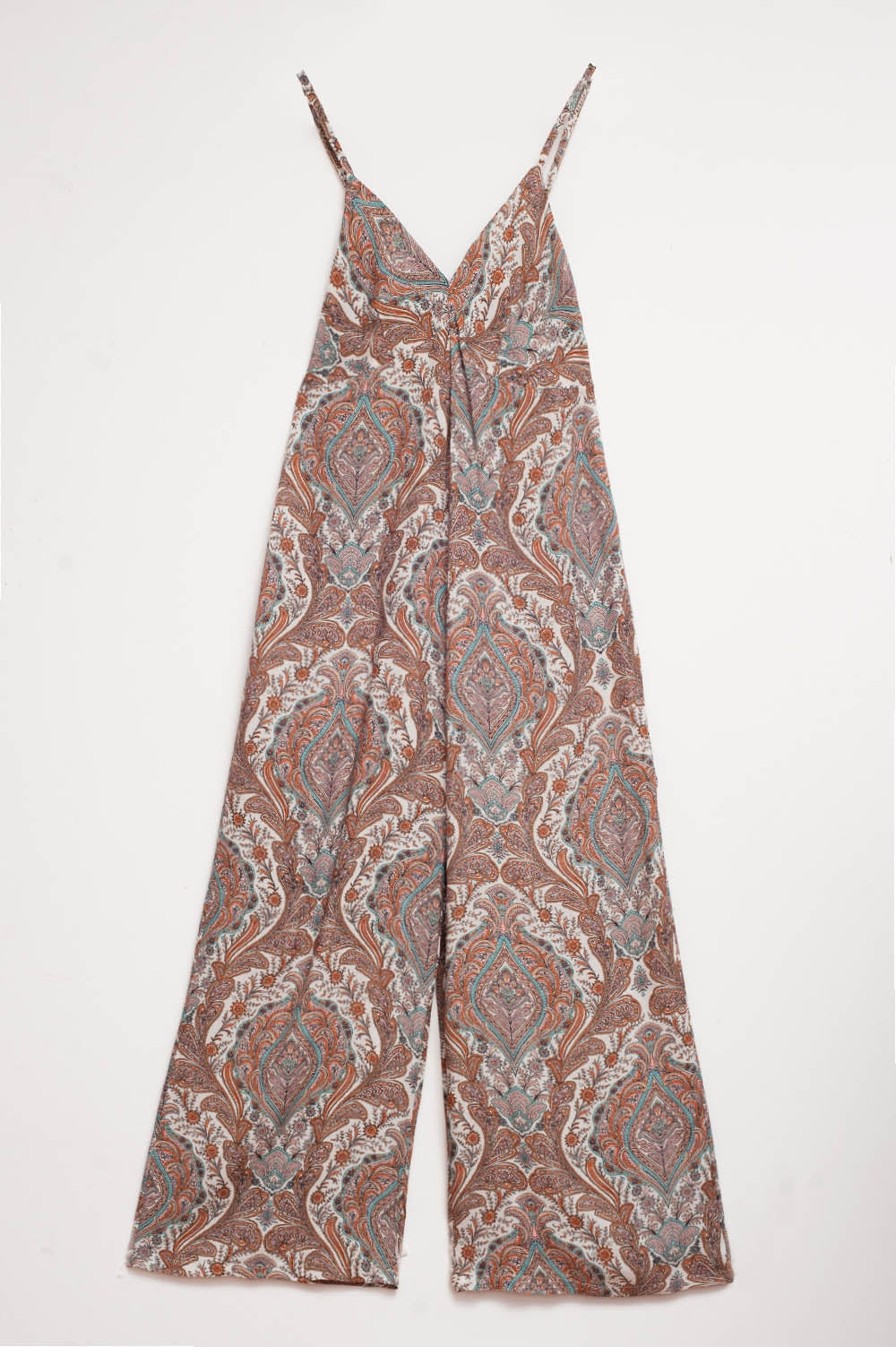 Wide leg jumpsuit in beige paisley print Szua Store