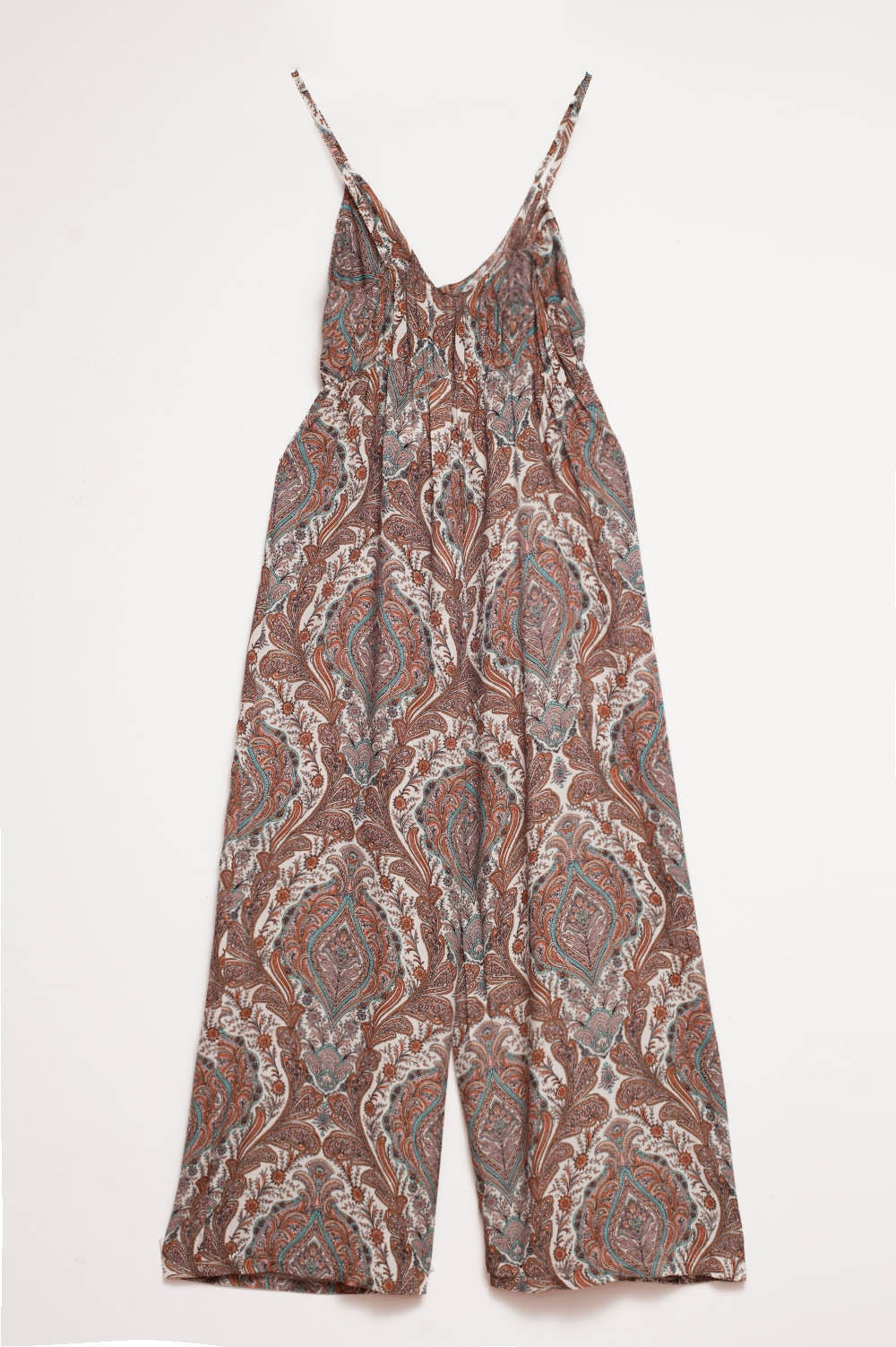 Wide leg jumpsuit in beige paisley print Szua Store