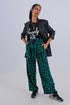 Wide leg pants in green leopard print Szua Store