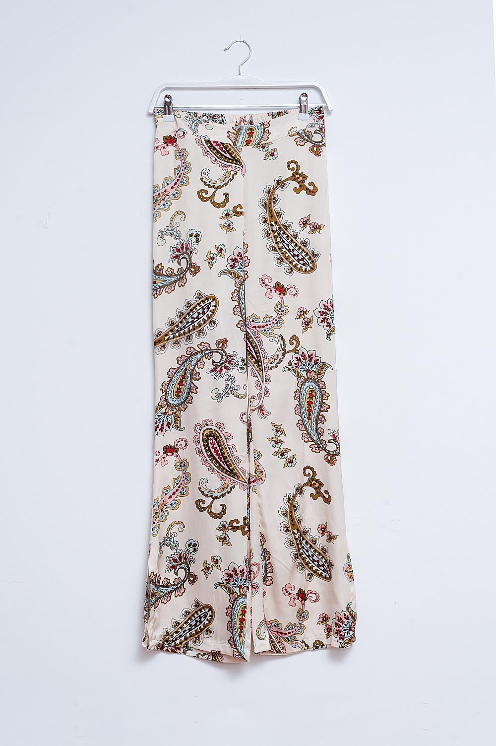 Pantalones anchos de cachemira floral